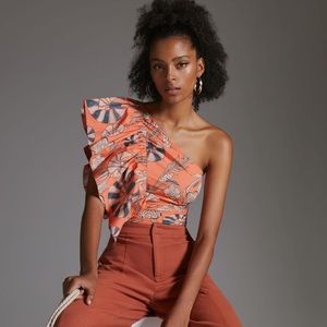 Let Me Be One-Shoulder Poplin Blouse